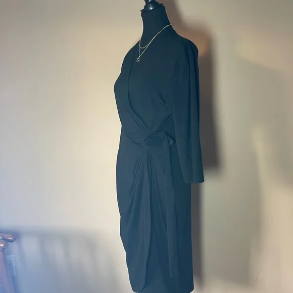 Elegant Black Wrap Dress - Picture 4 of 6